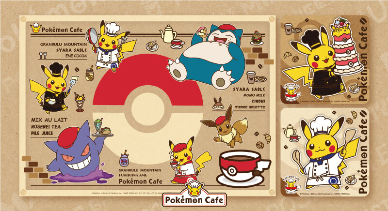 Pokémon Cafe Original Design Lunch Mat and Drink Coaster New!